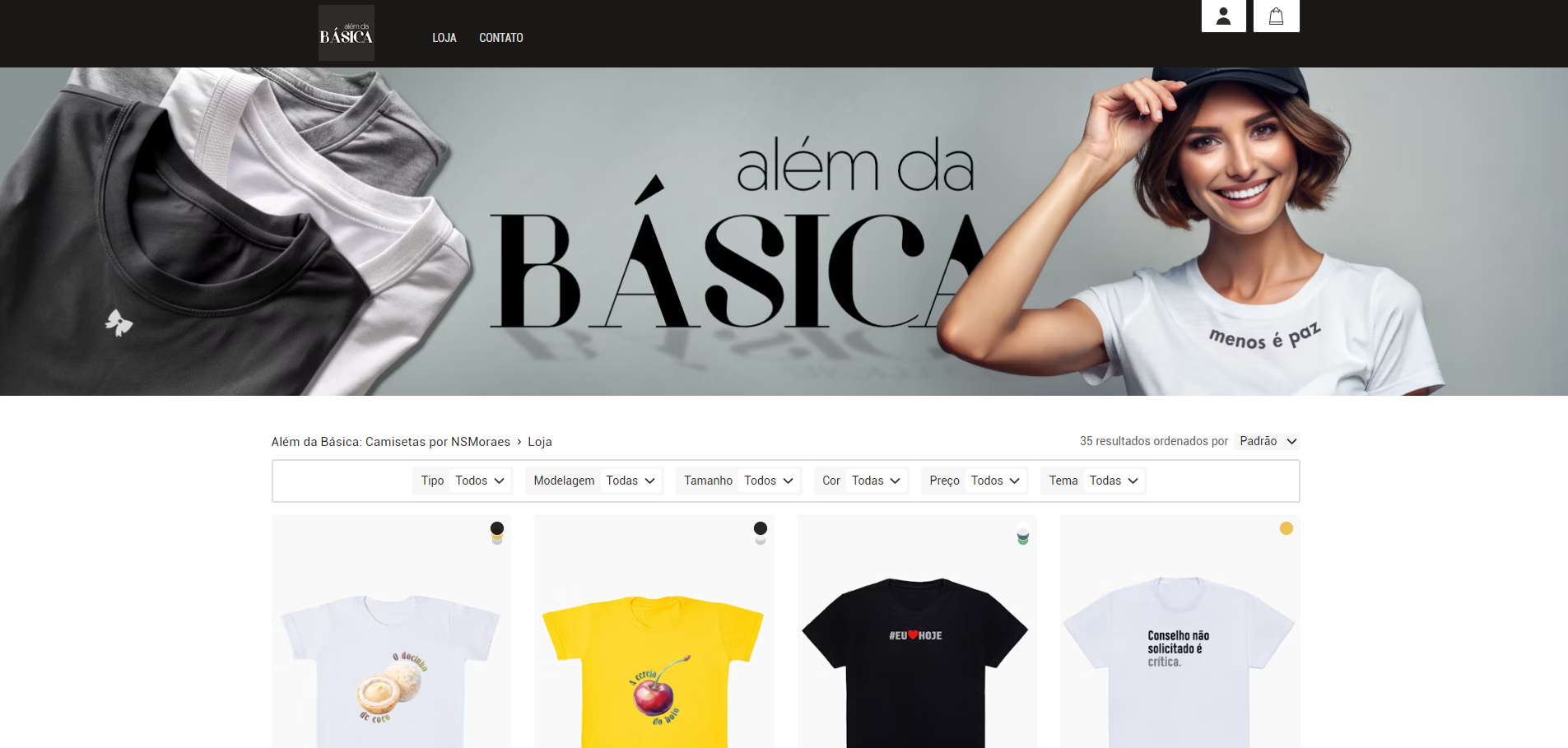 Além da Básica loja na Uma Penca Empreendedorismo com POD de camisetas